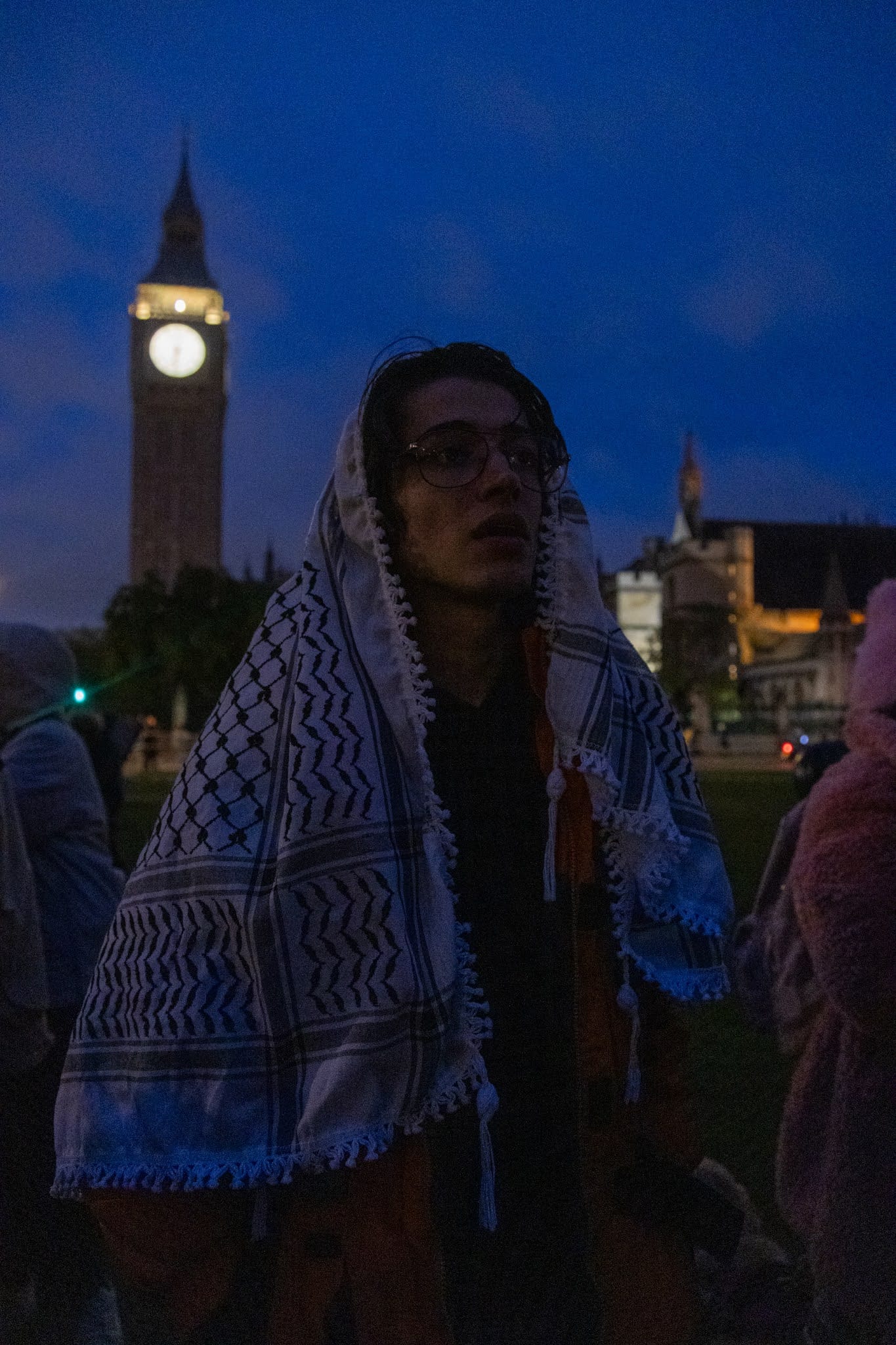 Activists join a rally organised by Na'amod in Parliament Square demanding an end to Israel's genocide in Gaza, 19 October, 2023. Credit: Talia Woodin